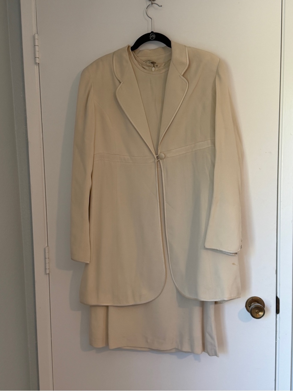 Cream Long Women's Blazer Jacket